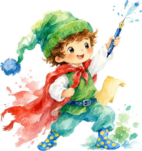 Tim, menino de capa vermelha, em pose heroica